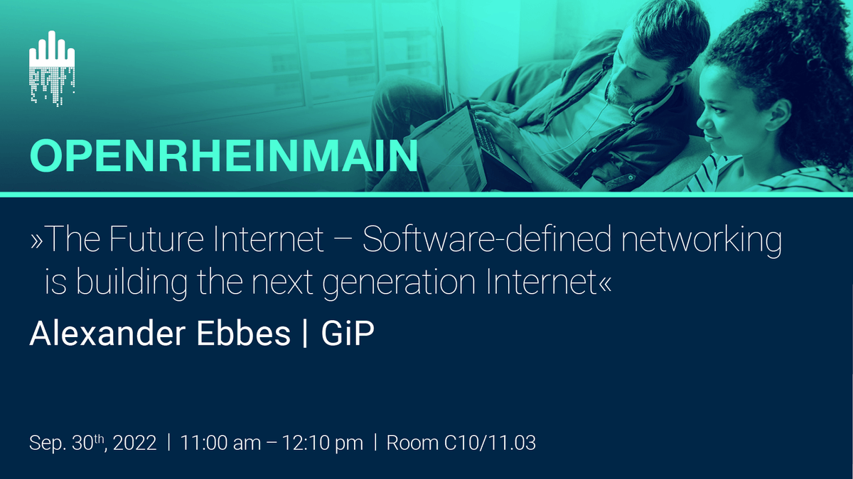 openrheinmain's tweet photo. Alexander Ebbes will enrich #OPENRHEINMAIN with his talk about "The Future Internet – Software-defined networking is building the next generation Internet" at #OPENRHEINMAIN. Get your tickets and see the whole agenda here: 🌐 https://t.co/tqJnkmNUAr #ORM2022 https://t.co/kkRZO3Lm0S