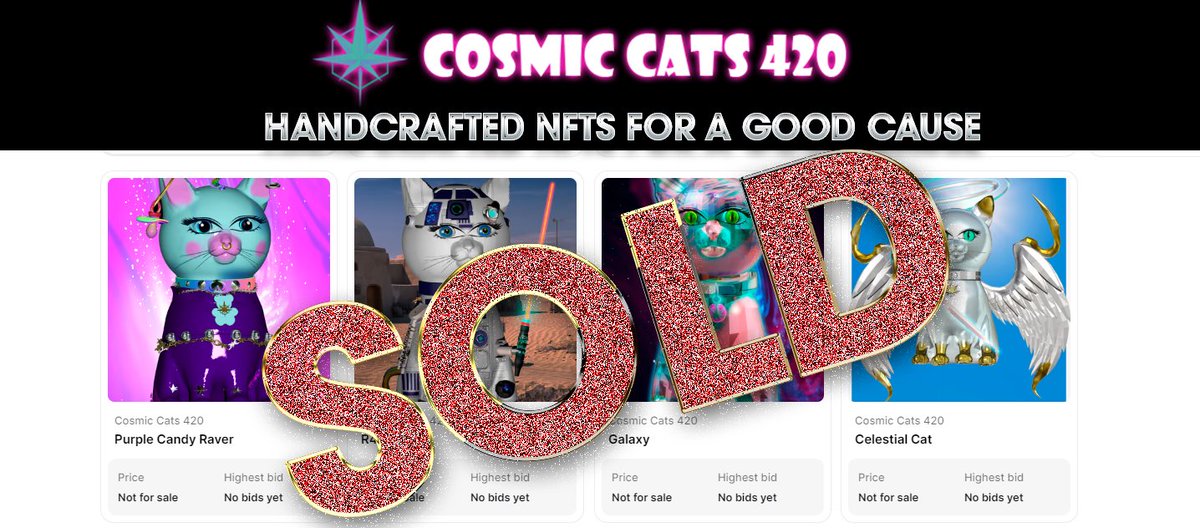 PromCripto's tweet photo. Cosmic Cats 420 Each Cosmic Cat is handcrafted and sale proceeds will go to saving street cats in Tulum.
https://t.co/i2XdCbYfTg #rarible #ethereum #polygon #flow #tezos #CleanNFT #solana #immutablex #nonfungible #digitalasset #nft @UnlockContent @CosmicCats420 @RicardoBSalinas https://t.co/Foie6QH13G