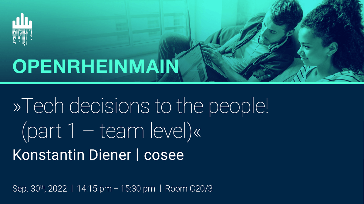 openrheinmain's tweet photo. A Must-See at #OPENRHEINMAIN is Konstantin Diener's talk "Tech decisions to the people! (part 1 - team level)". Get your tickets and see the whole agenda here: 🌐 https://t.co/tqJnkmwjIT #ORM2022 https://t.co/pA3OKDzvQ2