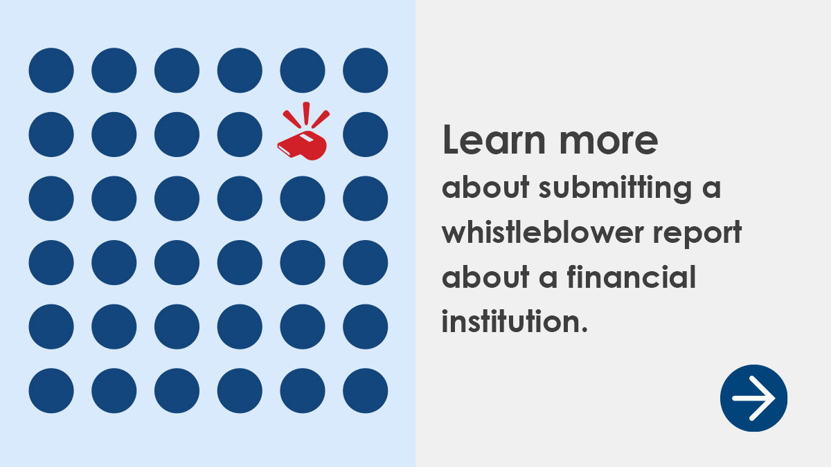 federalreserve's tweet photo. If you have information about a financial institution regulated by @federalreserve that you believe has violated federal or state laws, violated a regulation, or engaged in other wrongdoing, contact us: https://t.co/D1JYbC8OQw https://t.co/co9lbJ9x4U