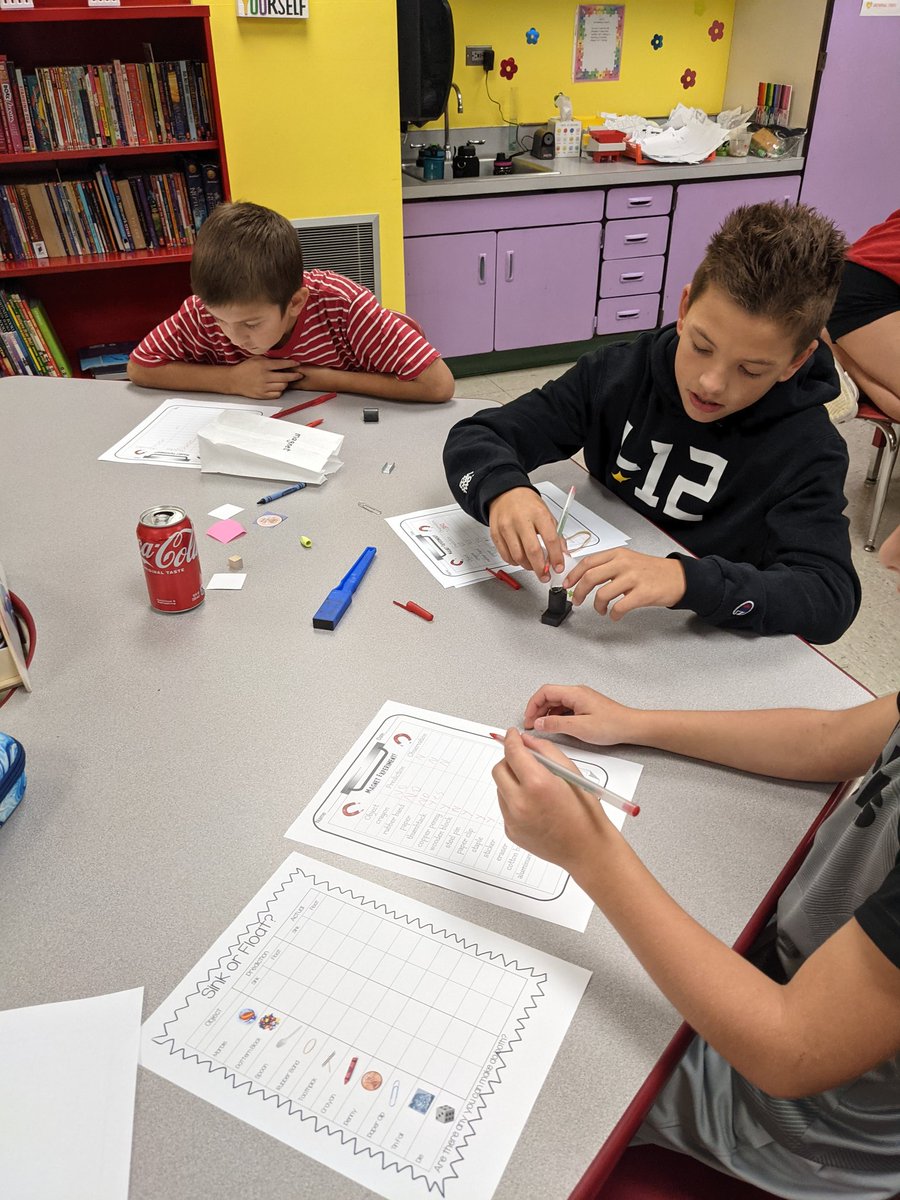 Exploring properties of matter in science.  Today we tested magnetism and buoyancy.  #4thgraderocks #efeateaches