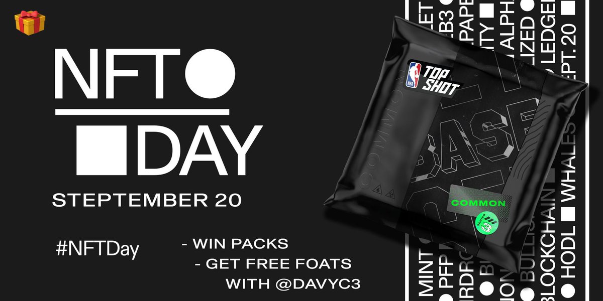 davyc3's tweet photo. 🎁To celebrate #NFTDay, I've got 20 NBA Top Shot s3 base packs to #giveaway! 🎁
To enter:
🔁 and ❤️ 
🏷Tag someone who bought you joy 🙂 in the community
📝: Your TS username

GL! 🧵 https://t.co/ZG2ERjDqsn