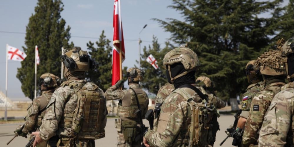 SOFWERX's tweet photo. Special Operations Forces stand in formation at the opening ceremonies of Noble Partner 22, an exercise consisting of 2,400 military personnel from 21 countries at Valziani Military Base, Georgia.
#SOFWERX #SpecialForces #SpecialOps #ally #exercise https://t.co/a6aUJSJOyg