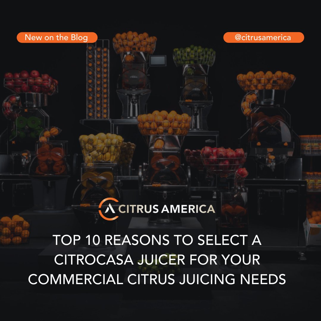 CitrusAmerica's tweet photo. Why Citrus America selected to partner with Citrocasa more than a decade ago. Read more here 👉 https://t.co/cmhqSUJeWv
#citrusjuice #citrusfruit #citrusjuicer #juiceextractor #orangefruit #orangejuicer #freshorangejuice #juicingforlife #freshlyjuice #juicery https://t.co/YlbHeBKzjJ