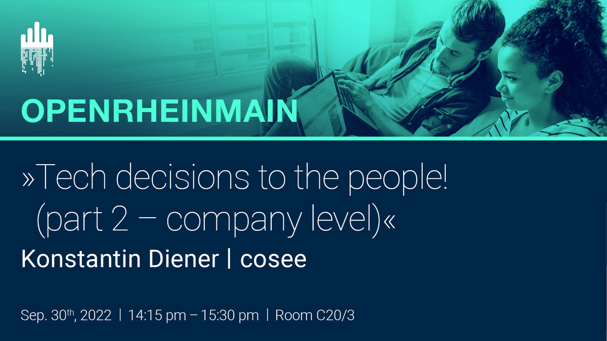 openrheinmain's tweet photo. Don't miss Part 2: Konstantin Diener will talk about "Tech decisions to the people! (part 2 - company level)" at #OPENRHEINMAIN. Get your tickets and see the whole agenda here: 🌐 https://t.co/tqJnkmNUAr #ORM2022 https://t.co/fCeVmABQA4