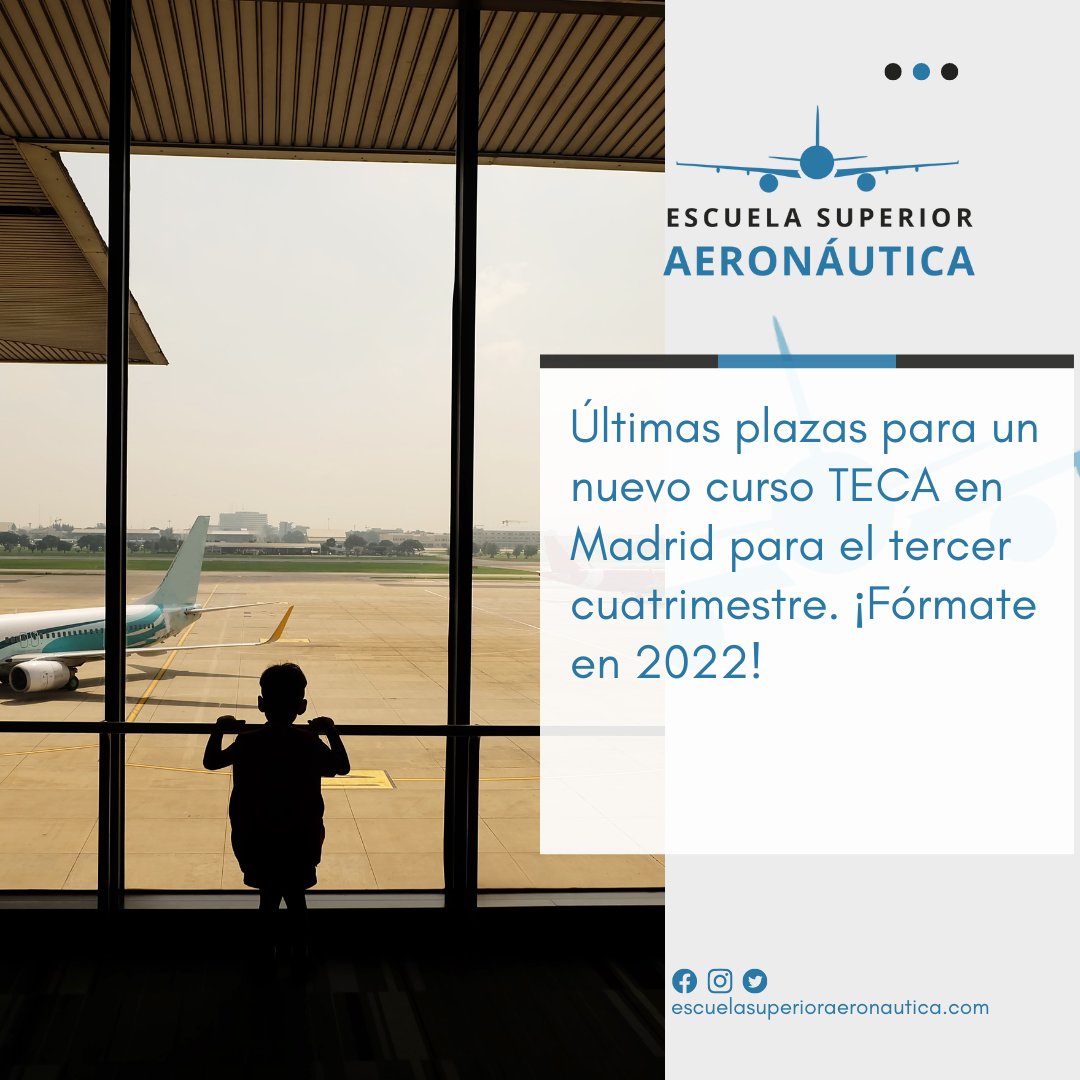 ESA_Madrid's tweet photo. #Últimasplazas para un nuevo #cursoTECA en #Madrid para el #tercercuatrimestre. ¡Fórmate en 2022!

https://t.co/lWwhBmxm0t

#nosvemosvolando #cursotcp #cabincrew #empleo https://t.co/huTihAPU6B