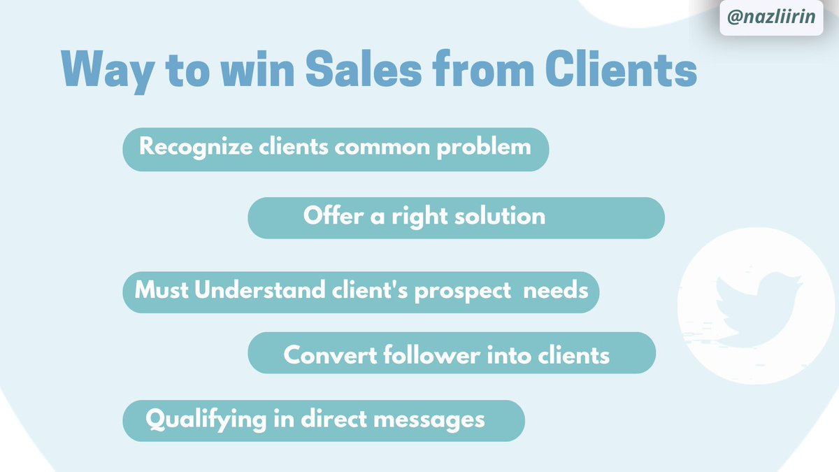NazliIrin's tweet photo. The easiest way to win sales from clients!
Convert follower into a client that is big success.

📌Follow @nazliirin me for getting more tips!

#twittermarketing #Binance #saylor https://t.co/NDEkU9CyEe