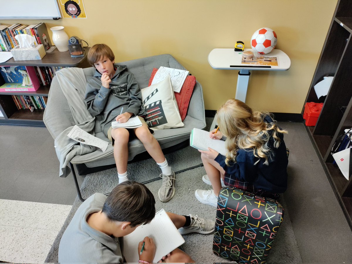 SpanglerCCLS's tweet photo. Seventh graders got to flash-write several scenes using characters they created, a setting, and several random props. @CCLSChargers https://t.co/VSYMJkv5P3