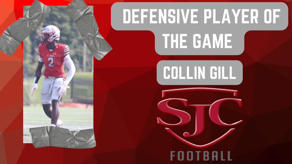 SJCGridiron's tweet photo. Congrats to our Players of the Game vs. Tottensville, and Practice Player of the Week. ⚔️🛡️ https://t.co/H6mE6VInss