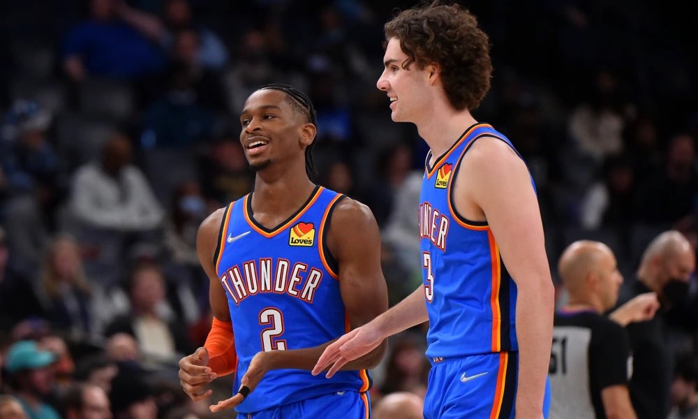 HoopFocusX's tweet photo. ESPN released their top-100 players in the NBA this morning ~ 2 Thunder’s made the list

Josh Giddey ranked at 81

Shai Gilgeous-Alexander ranked at 48

😂 https://t.co/cAZZeQNvus