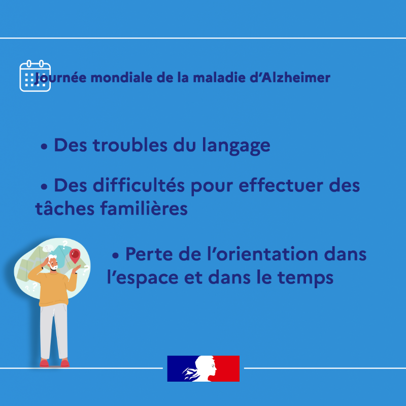 Sante_Gouv's tweet photo. #JournéeMondialeAlzheimer | La maladie d’Alzheimer touche 23% de la population après 80 ans. 

Quels sont les premiers signes qui doivent alerter ? ⤵