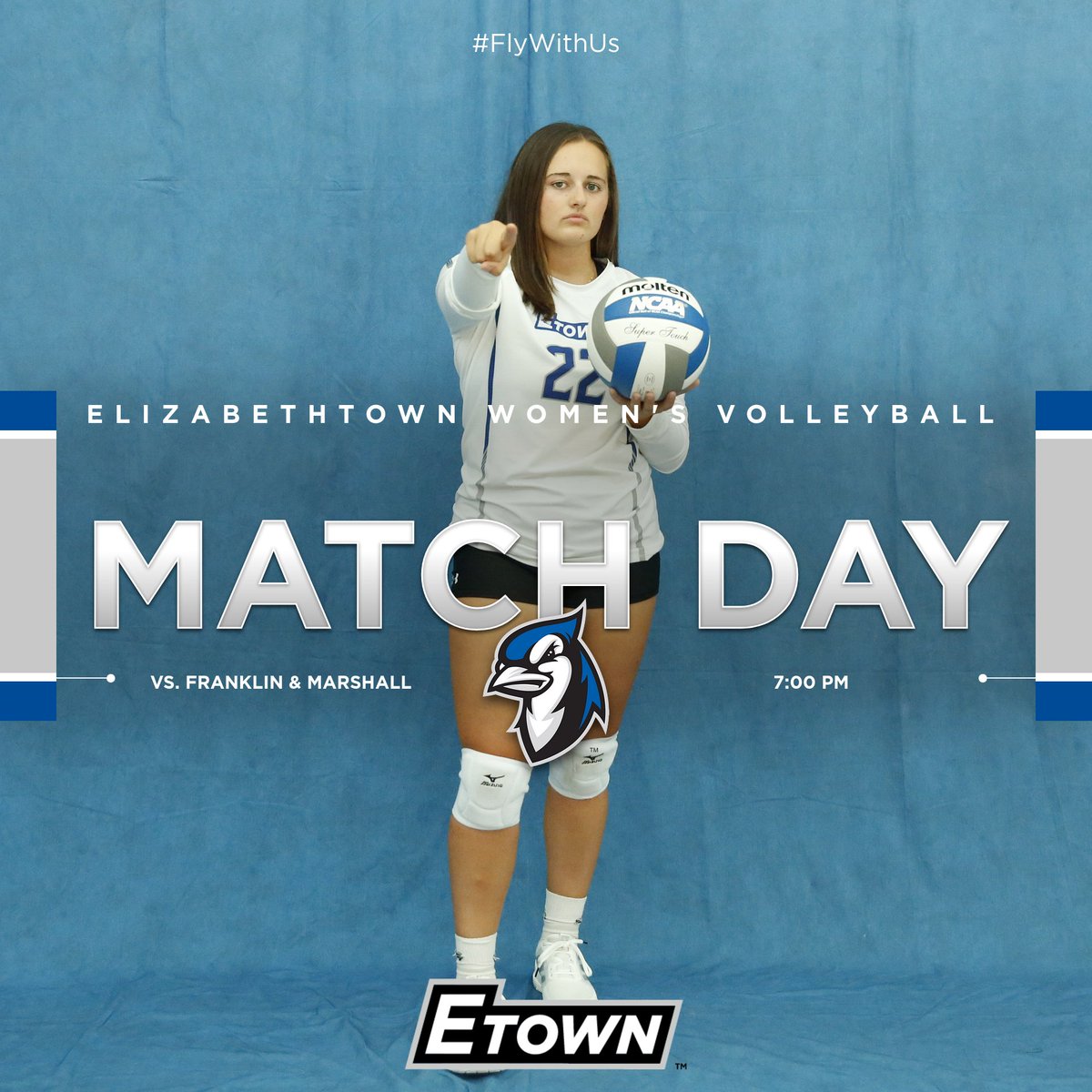 EtownBlueJays's tweet photo. Elizabethtown Women's Volleyball
hosts Franklin & Marshall for some mid-week action!
π F&M
β° 7:00 PM
π Thompson Gym
π: https://t.co/RHSOXzskAF
πΊ: https://t.co/FvVaX0Fsl7
#d3vb #ECWVB #FlyWithUs https://t.co/urJYLnwL8T