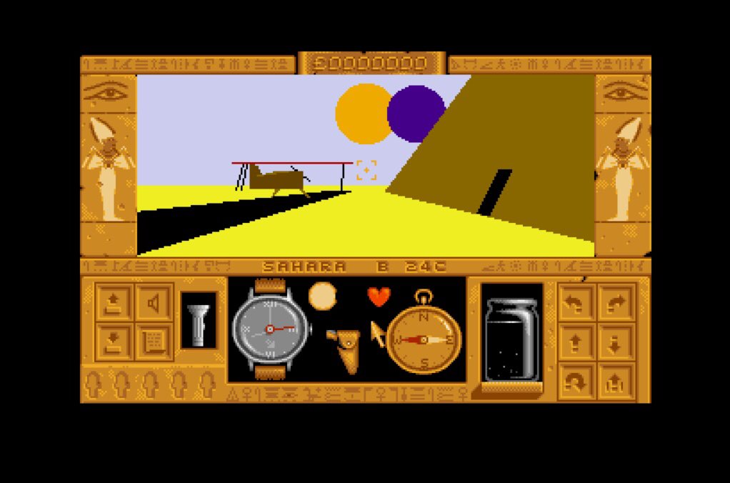 retroarcadian's tweet photo. I love this opening scene from Total Eclipse, though I love it more on some versions than others! Here we’ve got Amstrad CPC, Atari ST, Commodore 64 and ZX Spectrum for comparison. #Freescape #RETROGAMING https://t.co/sDdpR5ENQR