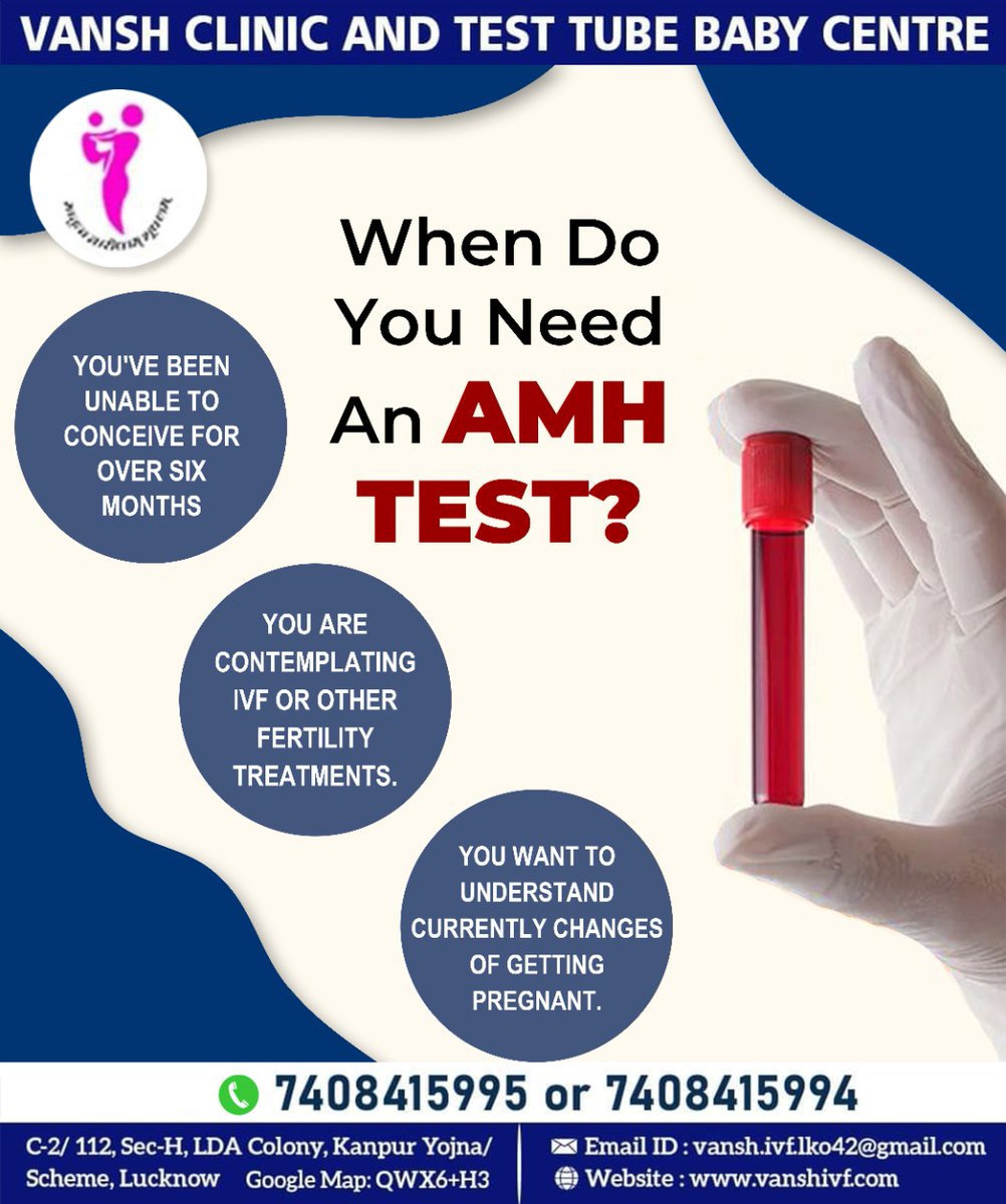 DrNeelamMishra2's tweet image. An AMH test is often used to check a woman's ability to produce eggs that can be fertilized for pregnancy. 

We specialize in treating infertility.
Please call 7498415995 or 7408415994 for booking an appointment.

#amhtest #anitmullerianhormone #ivfjourney #fertility #ttc