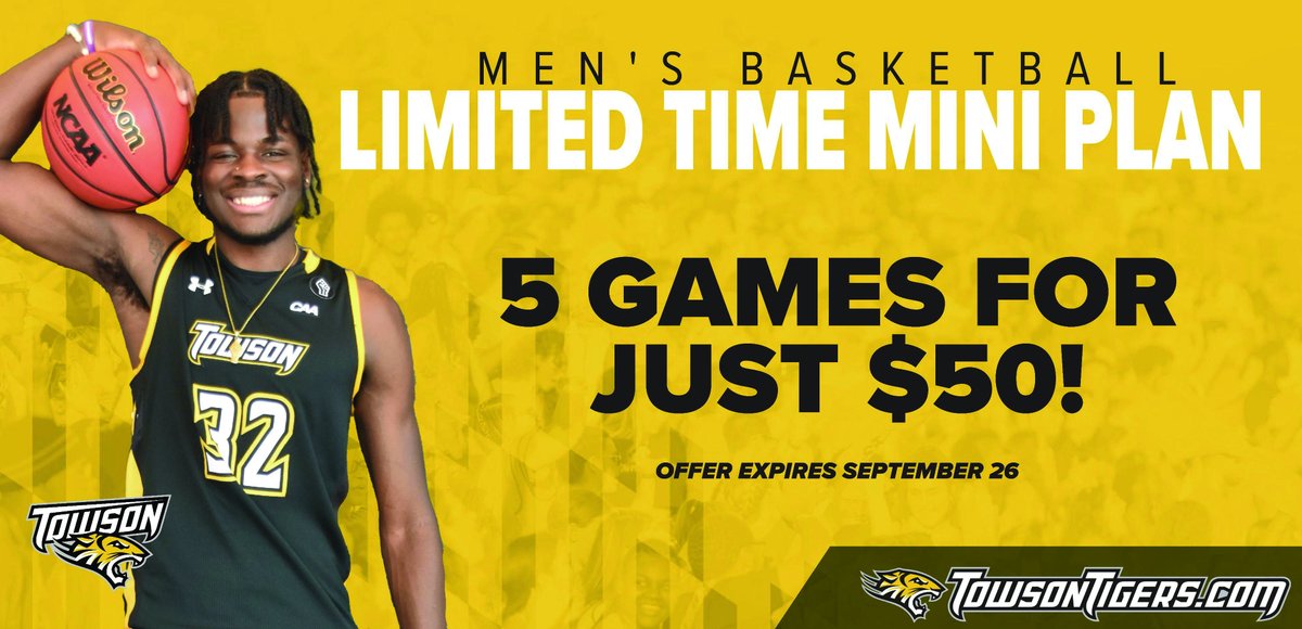 Fans we are under 50 days from the season opener and for a limited time you can purchase a 5️⃣ game mini-plan for just $50! Purchase your tickets below ⤵️⤵️ 🎟️: bit.ly/3qQpcf5 #GohTigers | #UnitedWeRoar