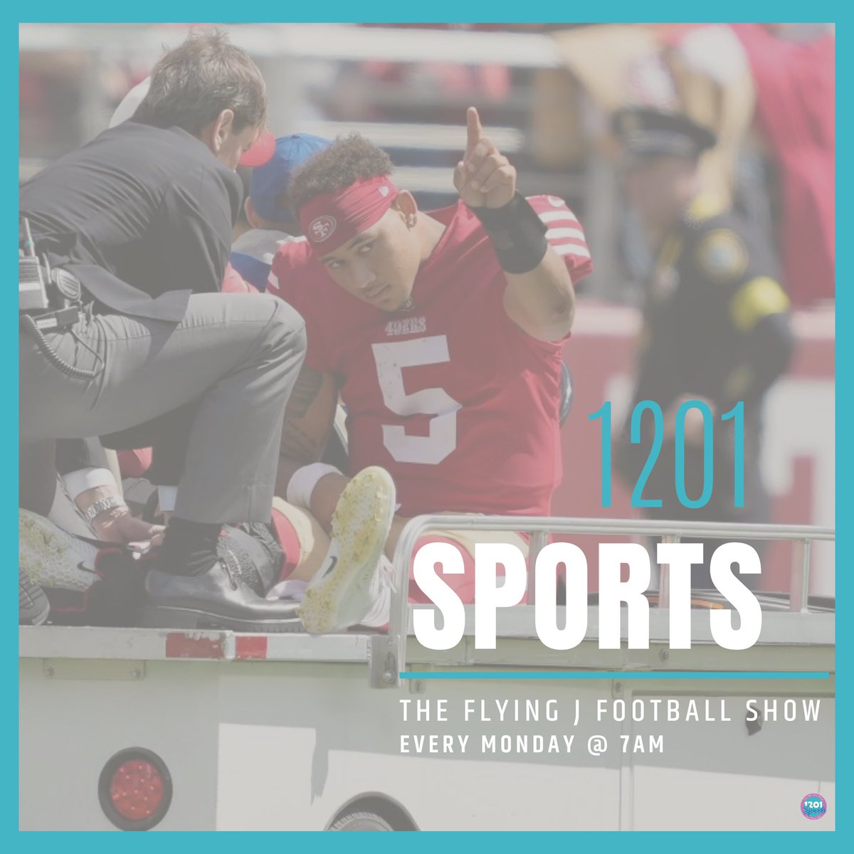 1201Sports's tweet photo. NEW EPISODE UP 

- Logan has a new flex

- The guys had an awful week of picking games

- Trey Lance suffered injury. Should Colts and Bengals be concerned? 

- The game doesn't end until the final horn sounds. 

- Week 3 Pick Em action.

Spotify

https://t.co/3AdJ9MnkQW https://t.co/3wiMcQqJVE