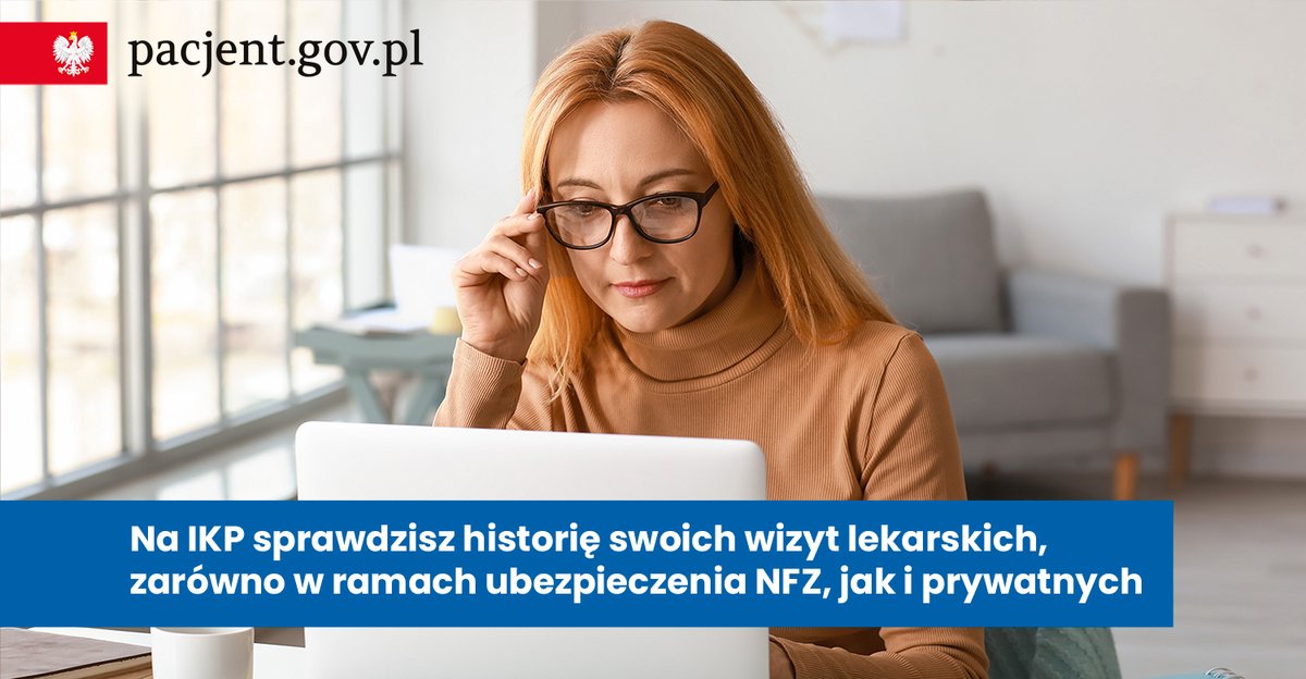 Centrum e-Zdrowia (@centrumezdrowia) on Twitter photo Na #IKP znajdziesz historię swojego leczenia, m. in. #erecepta, #eskierowanie, #EDM, a także historię wizyt lekarskich zrealizowanych zarówno w ramach ubezpieczenia NFZ, jak i prywatnie. Dowiedz się więcej: bit.ly/3Bv2yy3
@kikosicki_pawe <a href="/MZ_GOV_PL/">Ministerstwo Zdrowia</a> <a href="/NFZ_GOV_PL/">Narodowy Fundusz Zdrowia</a> Na #IKP znajdziesz historię swojego leczenia, m. in. #erecepta, #eskierowanie, #EDM, a także historię wizyt lekarskich zrealizowanych zarówno w ramach ubezpieczenia NFZ, jak i prywatnie. Dowiedz się więcej: bit.ly/3Bv2yy3
@kikosicki_pawe <a href="/MZ_GOV_PL/">Ministerstwo Zdrowia</a> <a href="/NFZ_GOV_PL/">Narodowy Fundusz Zdrowia</a>