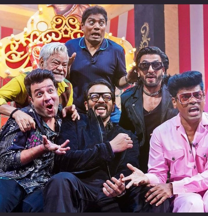 ClaretMagazine's tweet photo. The comedy kings and blockbuster director of the industry meeting up and posting moments of joy
Something big coming up?
Let's see !

#RanveerSingh #Bollywood #comedykings #johnnylever #fukravarun 
@RanveerOfficial @varunsharma90 
@iamjohnylever @iamsanjaimishra 
@iamrohitshetty https://t.co/xhPI7OM3AU