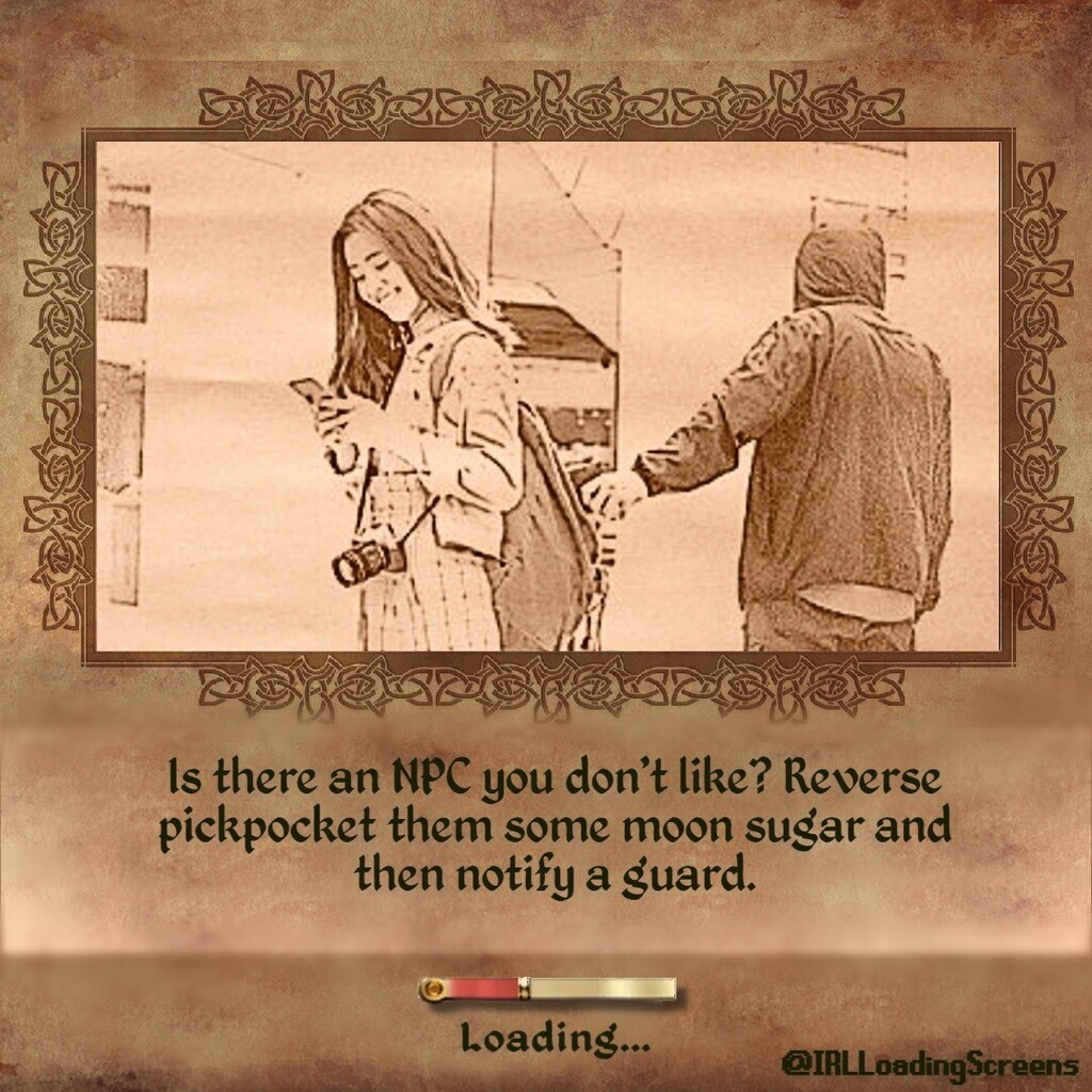 IRLoadingScreen's tweet photo. FOR EVIL CHARACTERS ONLY  #LoadingScreen #Oblivion #Gaming #Memes #ElderScrolls #Meme #IRLLoadingScreens https://t.co/0KlZ7VlrBT