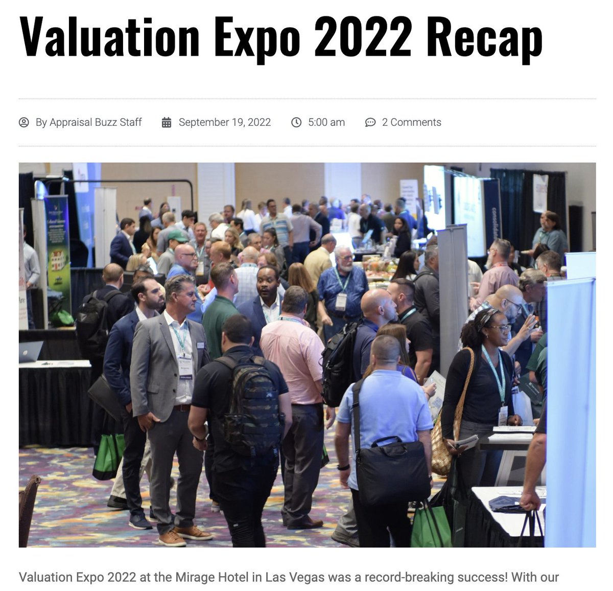 ValuationExpo's tweet photo. Valuation Expo attendance numbers SHATTERED records! This was our highest attendance in 10 years! Take a look at our wrap-up of the show and find out what you missed while we were in Vegas! Read more here: https://t.co/YXBPD3rCEv

#valexpo #valuationexpo #appraisers https://t.co/ZF2E0co3j6