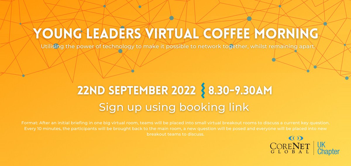 Only a few more days to book your place at our Young Leaders Virtual Networking event!

It's taking place at 8:30 am on the 22nd of September and will be a great way to kick off the day.

More details and registration-bit.ly/3vK23hm

#networking #growth  #youngleader
