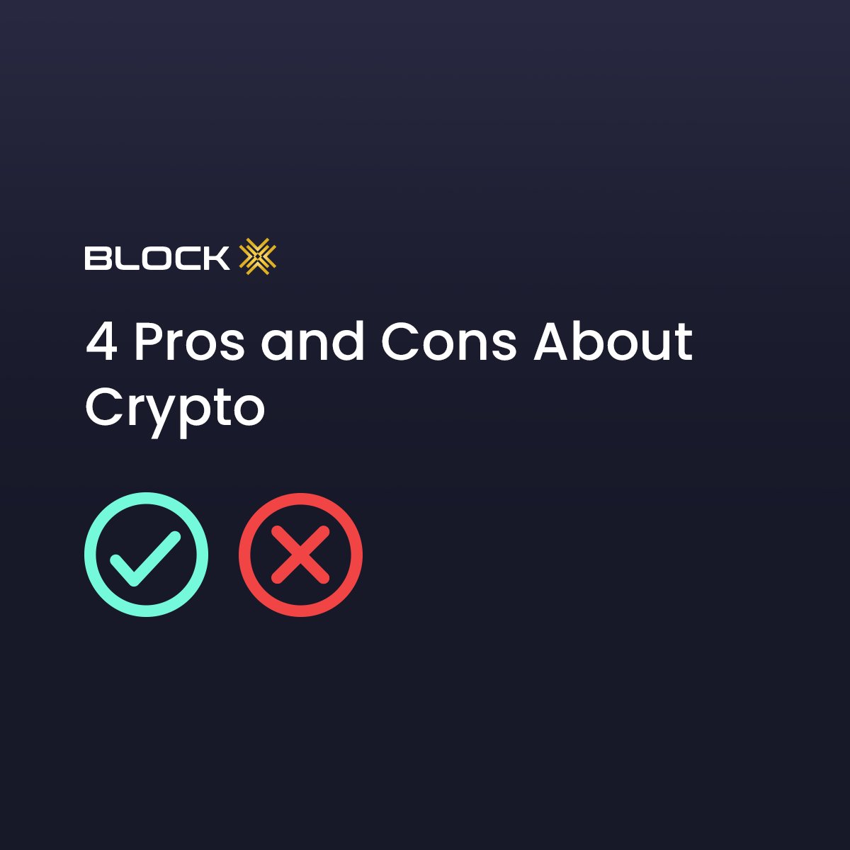 MyBLKXOfficial's tweet photo. What are Pros and Cons about Crypto?

Share your personal insight here. https://t.co/IhN0vPmq4y