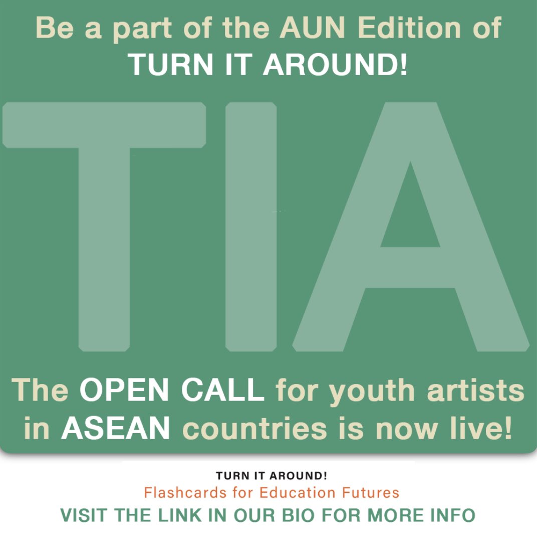 Do you know any youth from the ASEAN (Southeast Asia) region under the age of 30? We invite them to send us #art and #writing depicting what changes they envision in #environmentalpolicy and #climateeducation!

Find more info here: turnitaroundcards.org
#ASEAN #SoutheastAsia