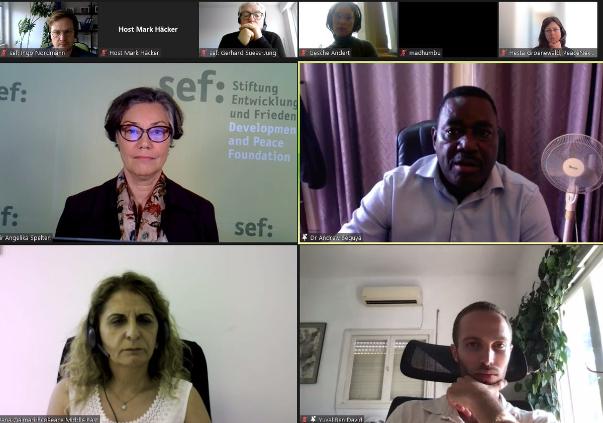 sefbonn's tweet photo. "Trust means the other party believes you will treat them with their best interest at heart", and environmental #peacebuilding can help create it in conflict areas #BSD22 #sefbonn @EcoPeaceME @Andrewseguya https://t.co/QWbrfk7F4y