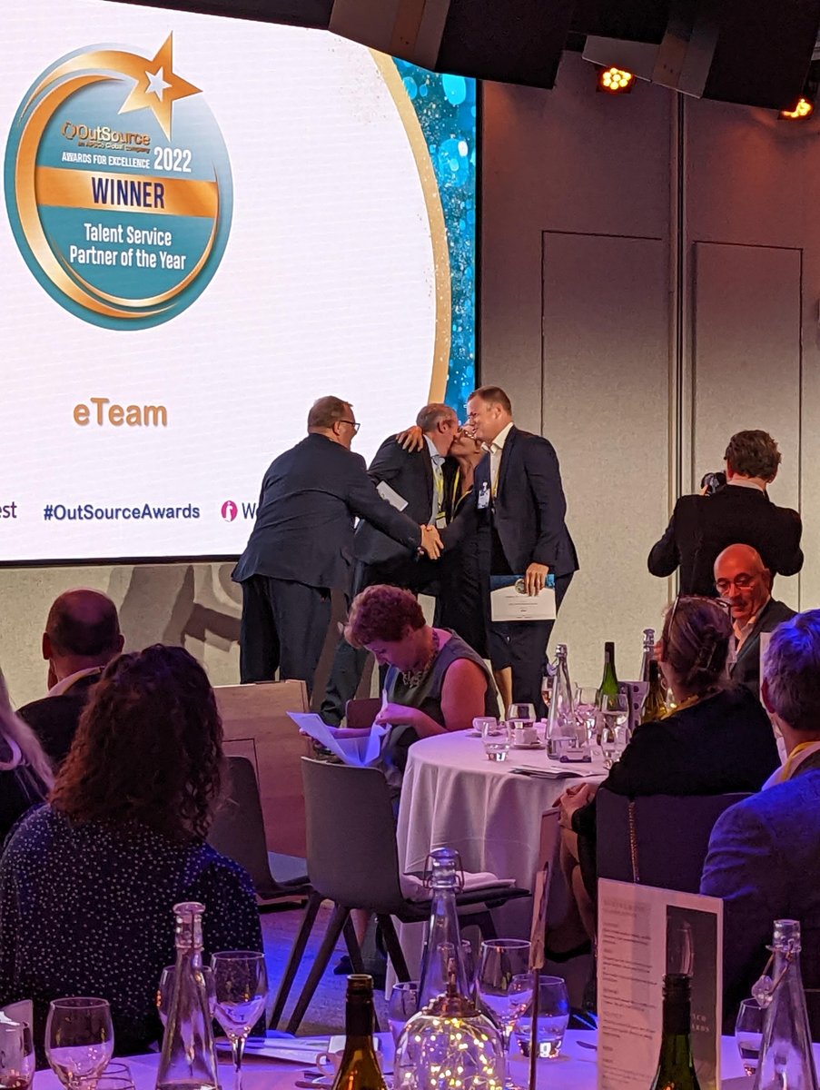 APSCo_Outsource's tweet photo. For the first award of the afternoon, one entry really stood out among the rest.
Our members praised this partner's ability to truly understand how to deliver real value.
And the #OutSourceAwards 'Talent Service Partner of the Year' award goes to ...
eTeam! π https://t.co/J0W81g7WFs