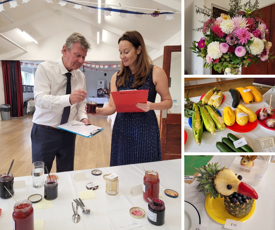 HolmwoodHouse's tweet photo. We have had some sensational entries at the Produce Show today.  A huge thank you to the team from @tiptree for  doing the very difficult job of judging it all! 🍓🍰🍅 🍏
#produceshow #gardening #gardenproduce #jams #cakes  #flowers  #tiptree https://t.co/gPonGOTYWZ