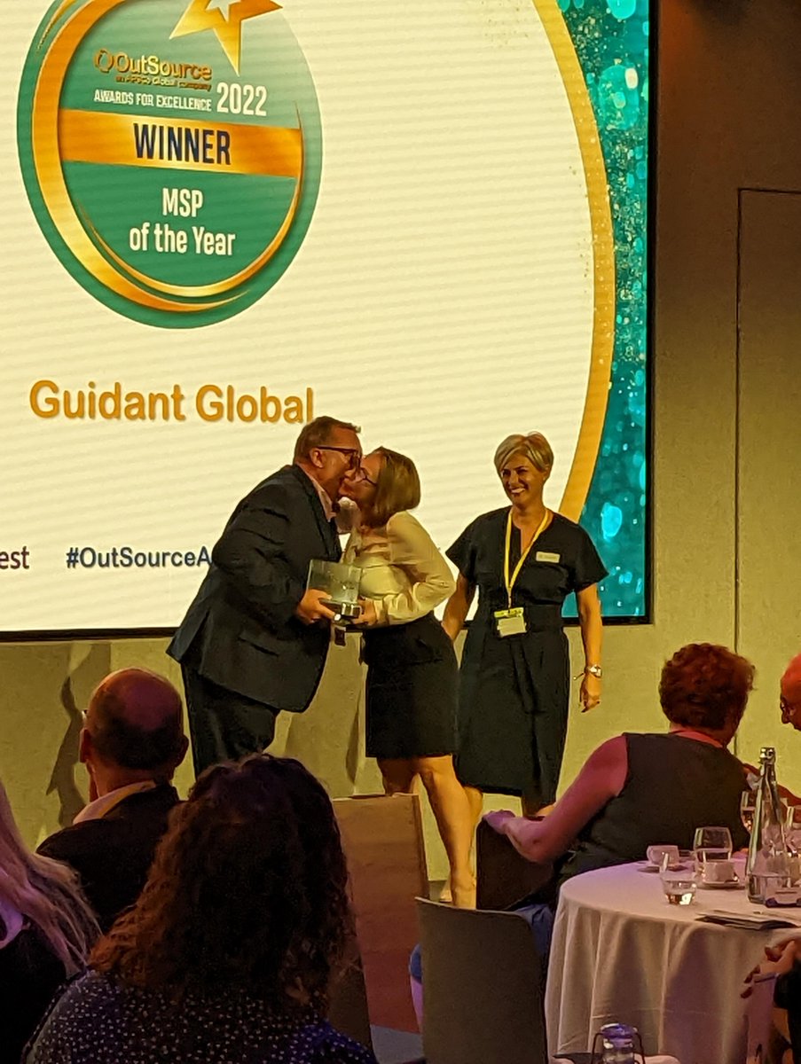 APSCo_Outsource's tweet photo. The 2022 #OutSourceAwards 'MSP of the Year' award goes to @Guidant_Global!
It is clear that ED&I is not a one-off initiative for this organisation, but is embedded in the companyβs DNA & that investment in its supplier engagement ensures the very best service for its customers. https://t.co/DZjg60zb1E