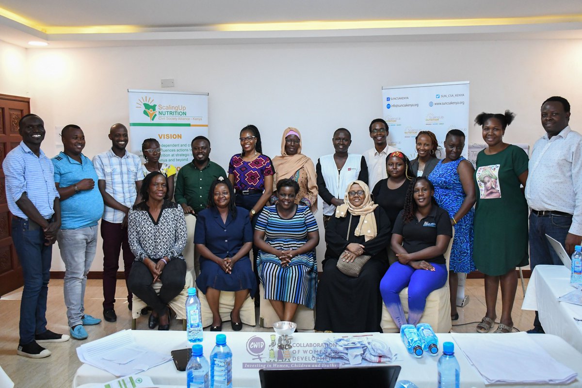 Members of SUN-CSA Mombasa County Chapter pose for a group photo together with the newly elected officials and <a href="/SUN_CSA_KENYA/">SUN CSA KENYA</a> officials after successfully concluding a 2 days Training on Nutrition Policy and Landscape Analysis.