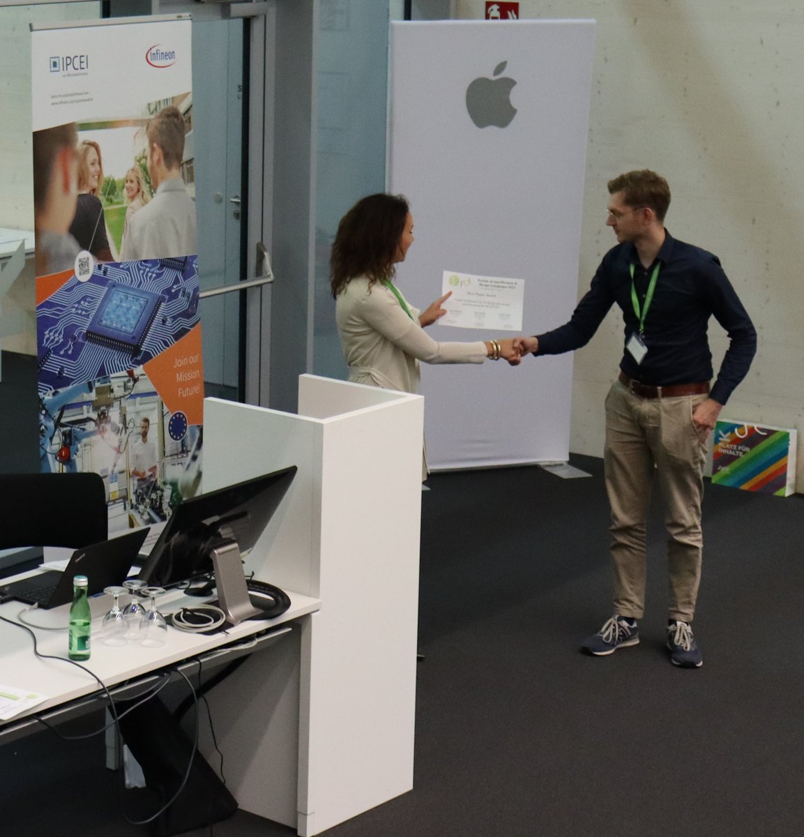 Daniel_Grosse's tweet photo. Our paper "Formal verification of SUBLEQ microcode implementing the RV32I ISA" has won the Best Paper Award at #FDL2022 last week. We are honored!
@lcsklmmr @mxghtysxn
๐ https://t.co/pDsk36xJPY
๐ https://t.co/mi7uQJ3fcH
#EDA #formalverification #OISC #SUBLEQ #ISS #RISCV https://t.co/uWpHCspGD1