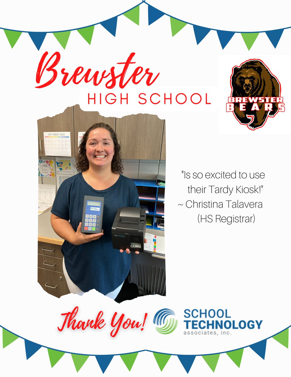 schooltechassoc's tweet photo. Congratulations to Christina at Brewster HS! She was our Spring 2022 Skyward User Group Tardy Kiosk Giveaway winner! We can't wait for you to start using your Tardy Kiosk 🎉

We are having a Tardy Kiosk giveaway this fall user group season as well, stop by our booth to enter! https://t.co/zJXiVc8GLq