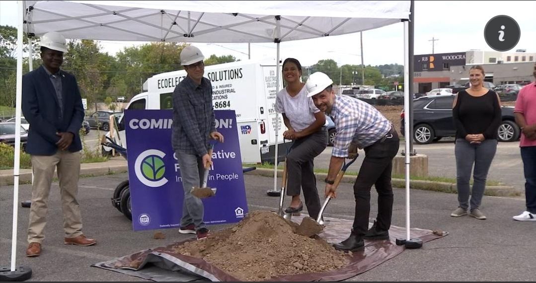 franklen's tweet photo. My 1st groundbreaking ceremony in hard hat/shovel for our Cooperative Federal CU location on Erie Blvd Syracuse. Appreciations to endless people who worked to make this happen on staff, board, volunteers, and supporting members and partners See story at https://t.co/rSUX4CeLDr https://t.co/NCPD0ZY5gF