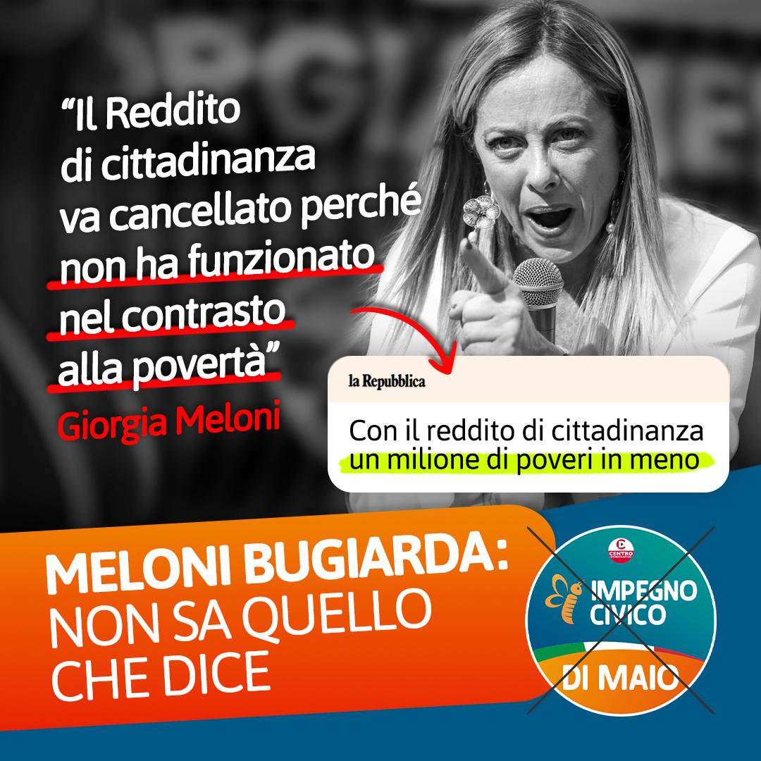 Bugie, bugie, bugie! Dalla bocca di #Meloni solo falsità e odio contro i poveri. Attaccare il Reddito di cittadinanza è il gioco preferito della destra, che vuole vincere giocando sporco e inventando sciocchezze... facebook.com/impegnocivicoi…