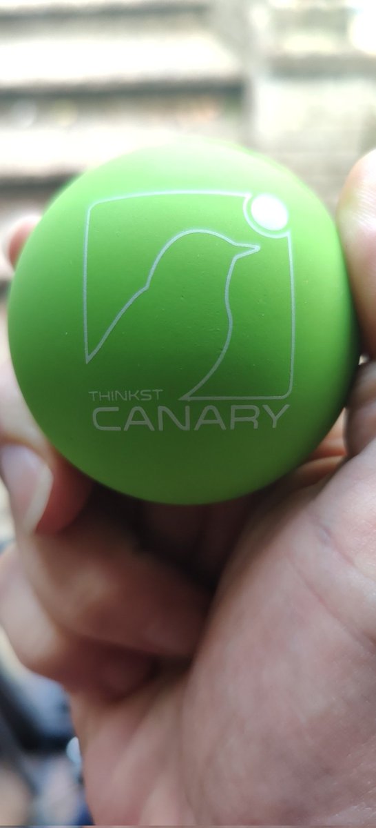 hhsecwatch's tweet photo. @ThinkstCanary picked up this at @44CON last week and I must say it is one of the most satisfying balls I have ever played with. So bouncy! My biggest regret in life is not grabbing 2 more so that I could also juggle with them! Any ideas how I might make this dream come true? https://t.co/RHaSm586ql