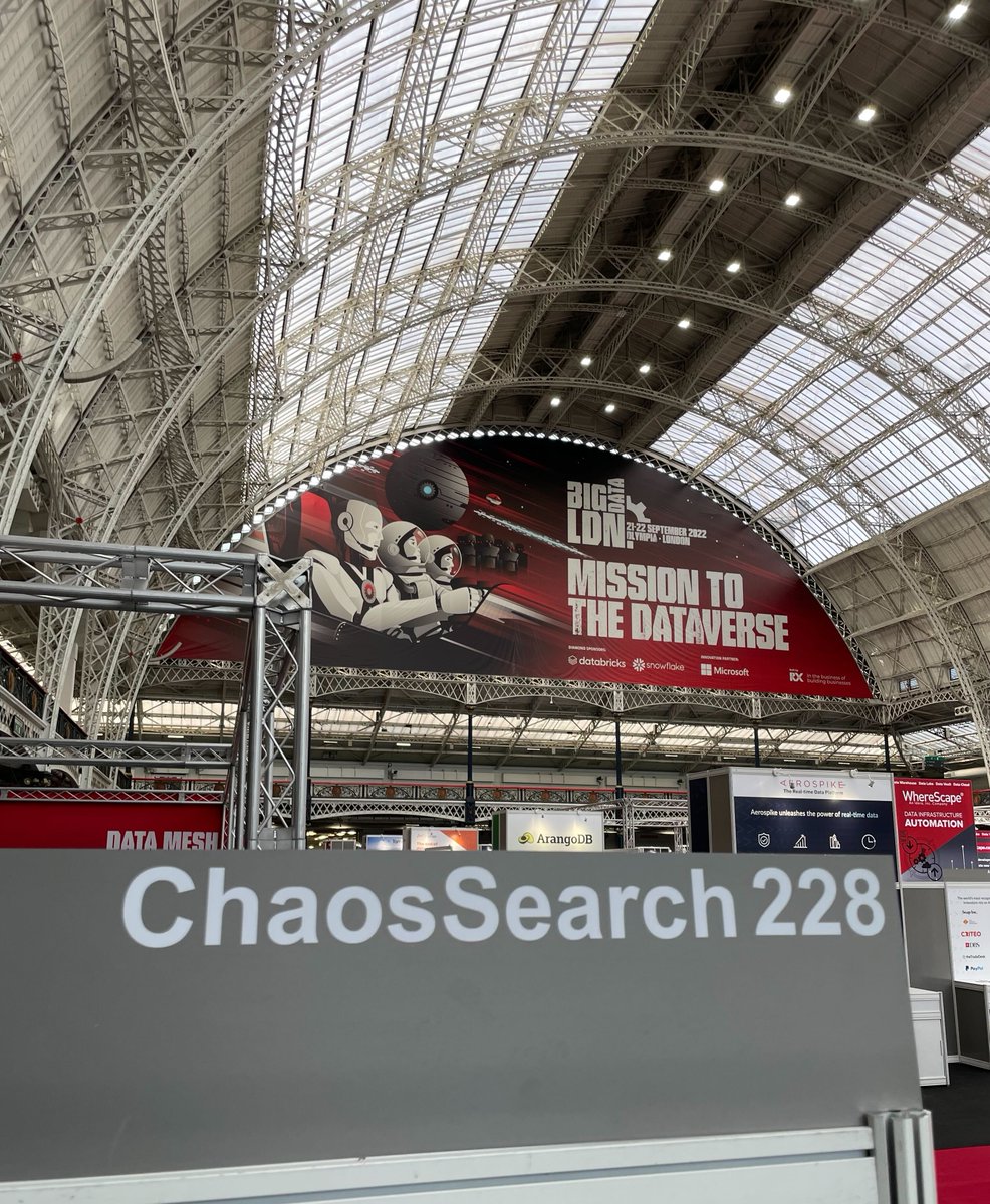 ChaosSearch's tweet photo. Hi London! Let's talk data at booth #228.
#BigData #datacloudplatform #BigDataLDN @BigData_LDN https://t.co/bhSwSc4a1Z