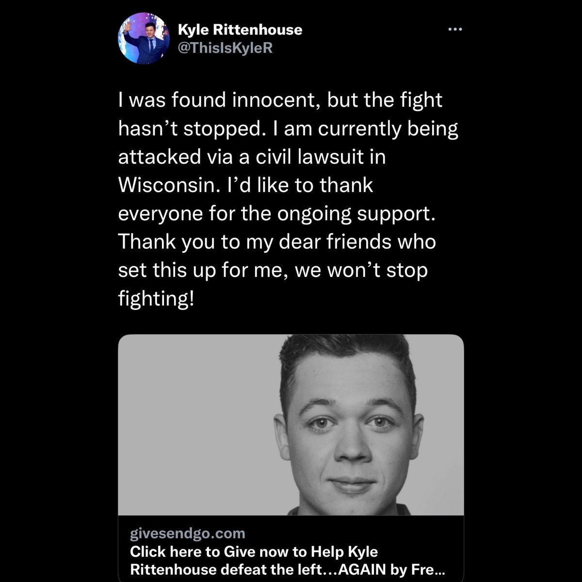 BigBlueWaveUSA's tweet photo. a) Kyle Rittenhouse was not found ‘innocent.’ The verdict was ‘not guilty’ which is a big difference. OJ was also ‘not guilty’
b) Kyle Rittenhouse is now being sued in civil court, as was OJ. OJ was found ‘responsible’ as #MAGApunk Rittenhouse will be.
c) The GoFundMe grift is on https://t.co/8Zu6kHC9C0