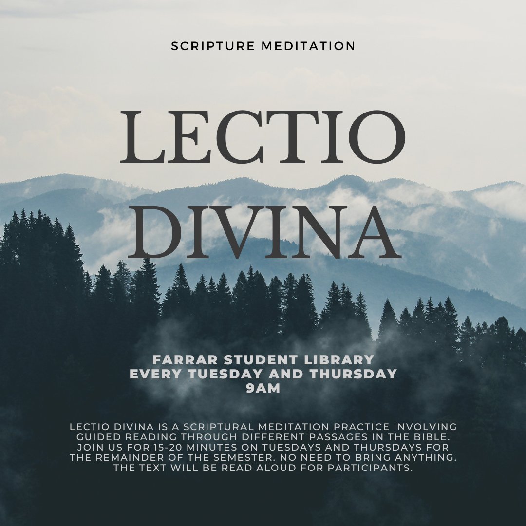 Join us for scripture meditation every Tuesday and Thursday at 9:00 AM! We look forward to seeing you there! #healthyatHUCOP