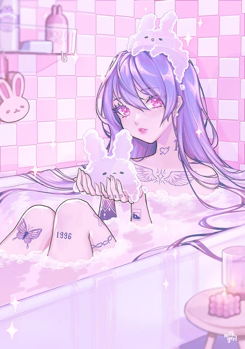 bunny bubble bath  