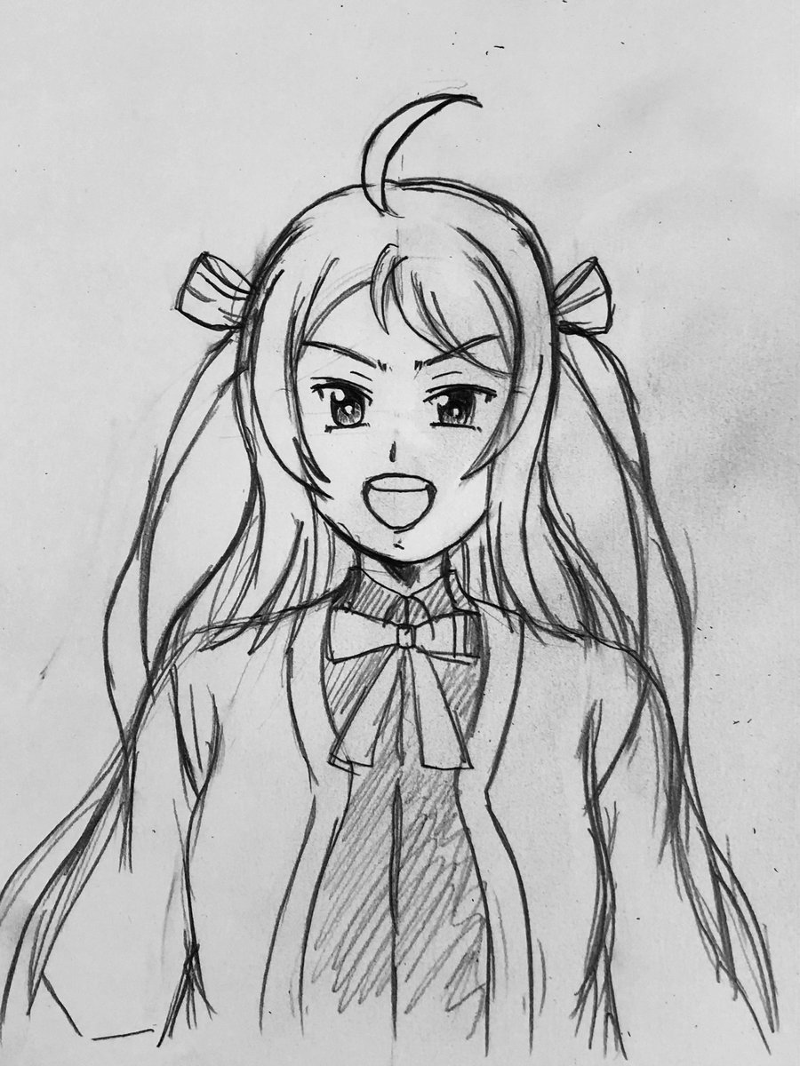 「肉食べてる絵以外鉛筆画しかなかったですが#とりあえず俺の描いた鐘嵐珠を見てくれ 」|ほむらのイラスト