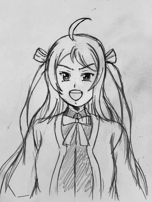肉食べてる絵以外鉛筆画しかなかったですが#とりあえず俺の描いた鐘嵐珠を見てくれ 