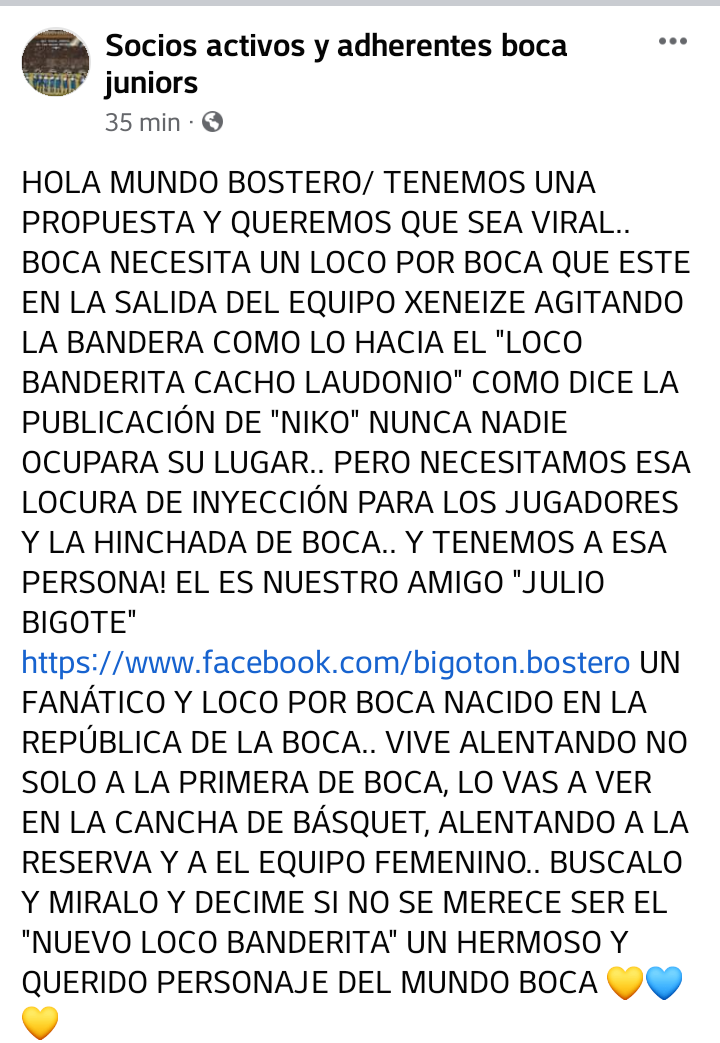 Ésto me mandaron. No lo puedo creer de FACEBOOK .
JULITO LOCO FELIZ X BOCA