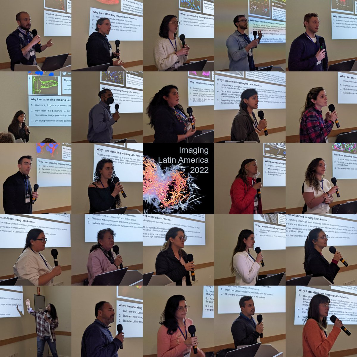 AICjanelia's tweet photo. #ImagingLatinAmerica participants traveled to @IPMontevideo from 8 countries! Despite a wide variety of research backgrounds, they have a shared passion for microscopy, image analysis, and connecting with other imaging scientists: https://t.co/QWgOxkmRIc https://t.co/MD7TAaimH1