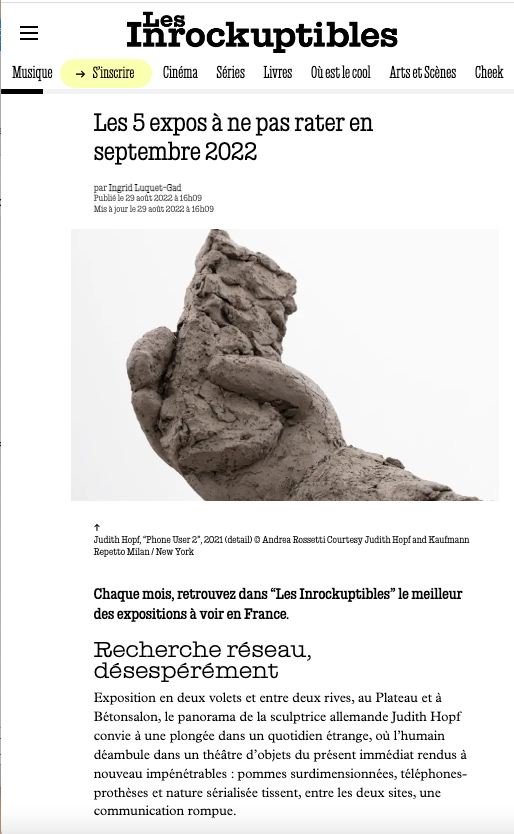 FracIdF's tweet photo. [on en parle] ✨ L'#expo Énergies de Judith Hopf au #Plateau et à @Betonsalon est déjà dans les "5 expos à ne pas rater en septembre" @lesinrocks !
👉 https://t.co/tyyHWK6pO5
#judithhopf #paris19 #fraciledefrance #sculptures #energies https://t.co/1hRlGYQdJy