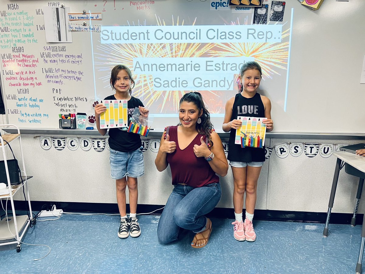 MissKSilva's tweet photo. Votes are in!! Congratulations to Miss.Silva’s 3rd Grade Student Council Representatives🤩 #NavProud #StudentCo https://t.co/eqQZrt8sPE