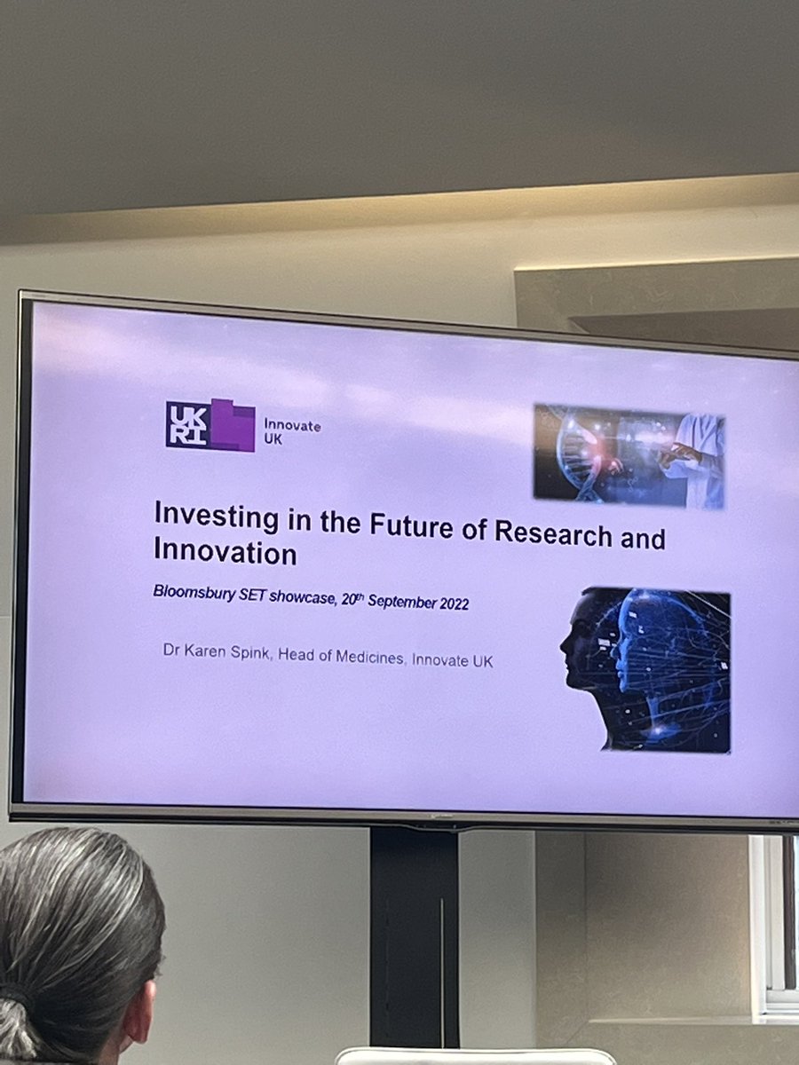 To close out the day, Karen Spink from @innovateuk is speaking on the topic of Investing In The Future Of Research and Innovation