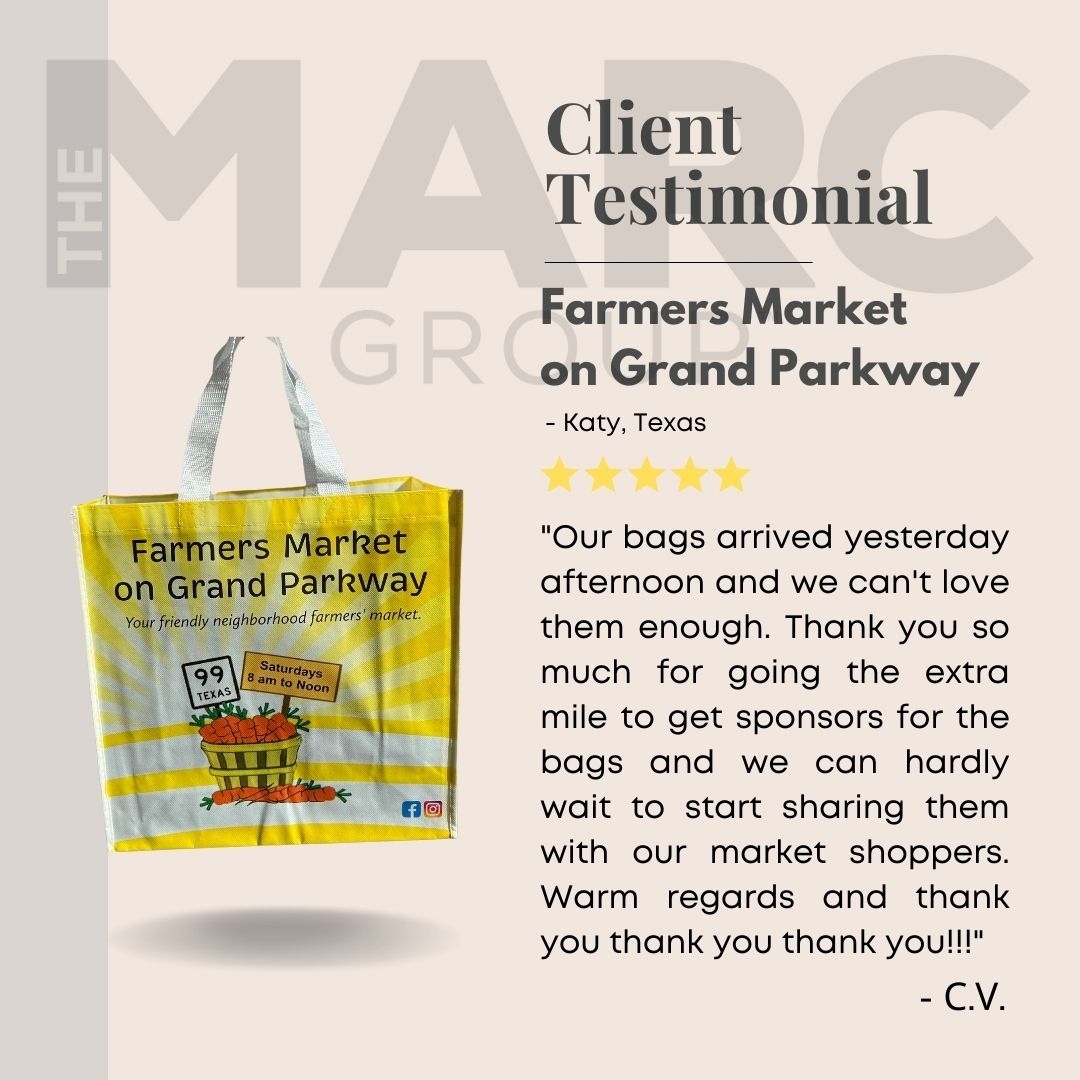 MARC_Group_Inc's tweet photo. Kind words from our clients. 
🥰

#bagvertising #themarcgroup #reusable #community #turtletotebag #marketing #advertising #katytexas https://t.co/02kuI8n7Lq