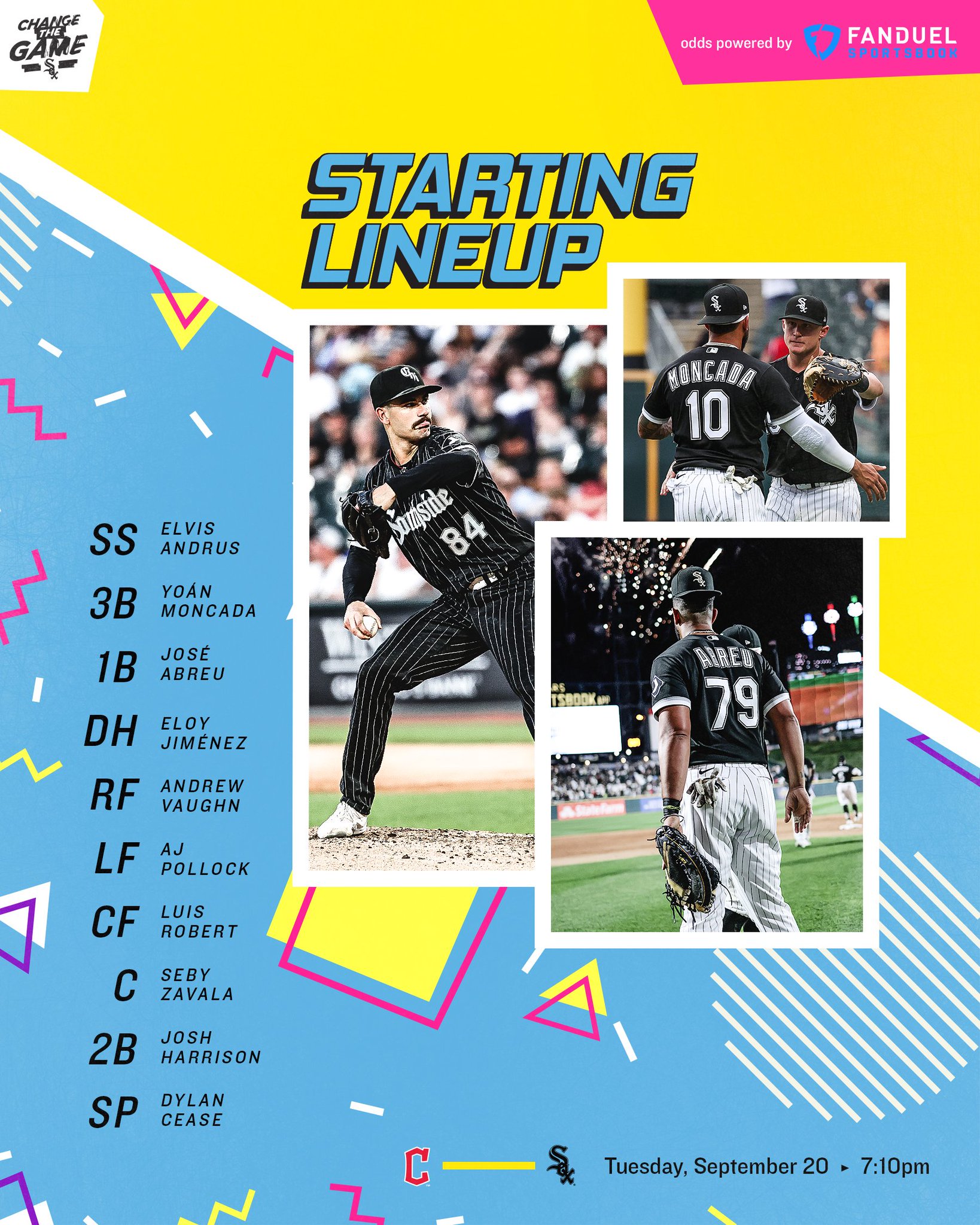Chicago White Sox on Twitter "Tonight's WhiteSox starters at